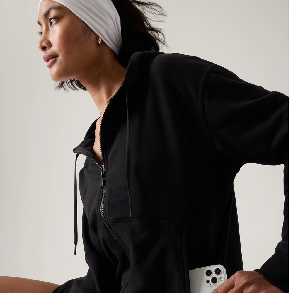 NWT - Athleta Full Zip Black Hoodie
